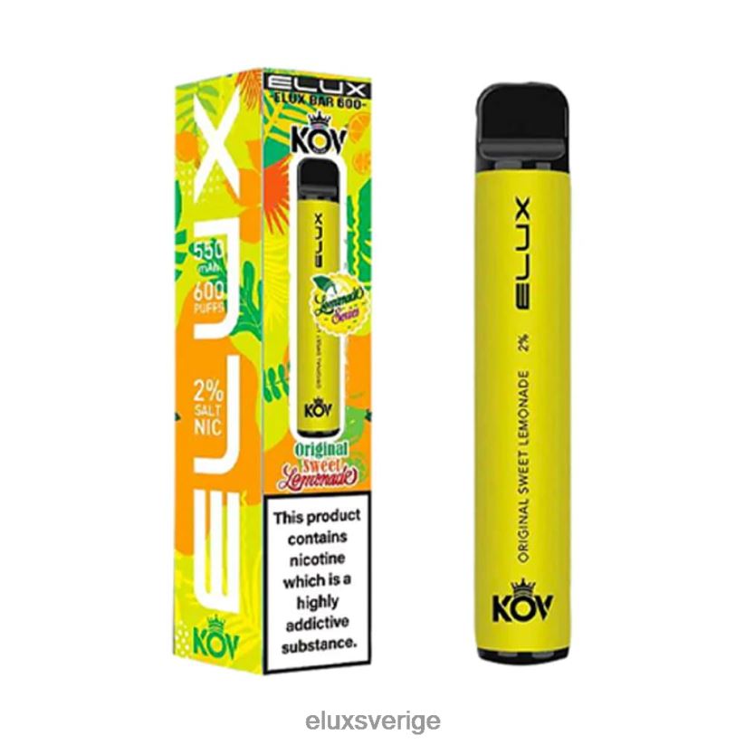 Elux Vape Rechargeable - Elux Bar Lemonade Series original vape för engångsbruk N60VRR8 söt lemonad